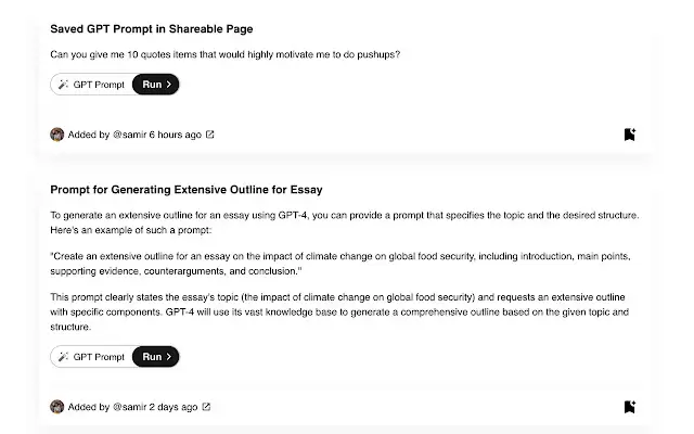 Hero: Sa ve GPT Prompts, Links & more to lists : 保存和分享GPT提示、链接等到无限的列表中