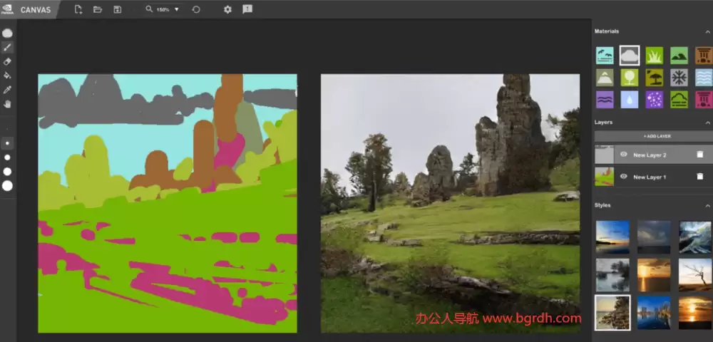 NVIDIA Canvas免费智能AI绘画软件