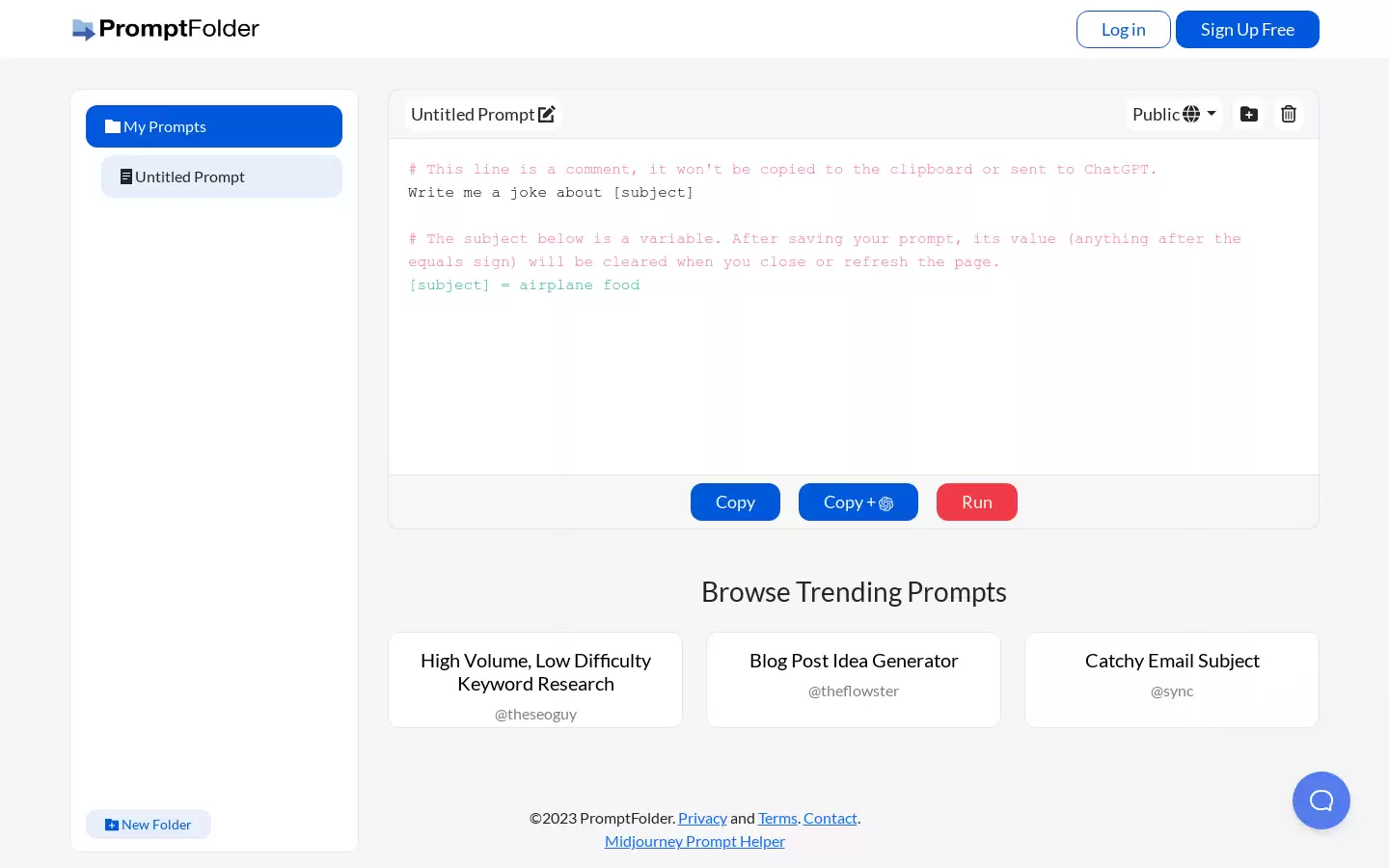 PromptFolder : 最佳的ChatGPT AI提示管理工具