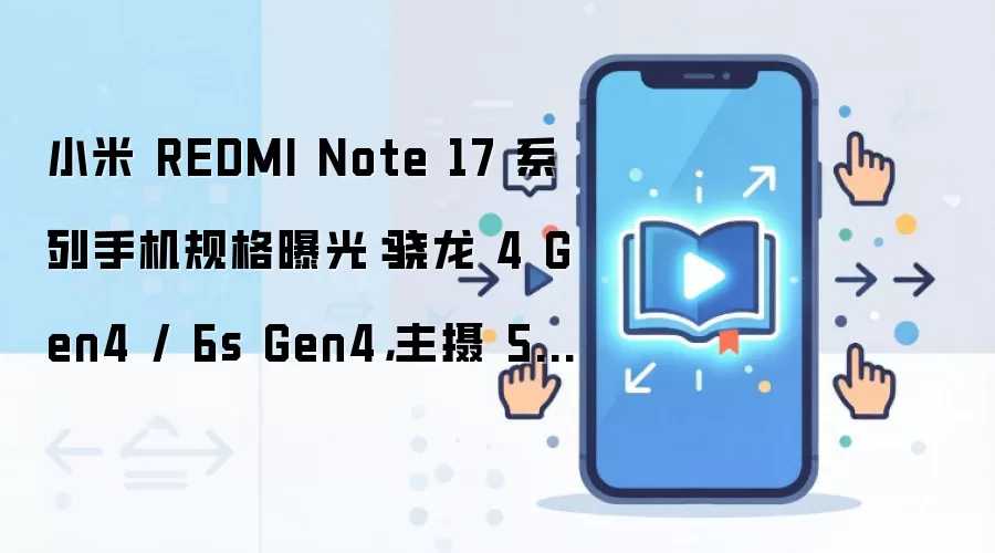 小米 REDMI Note 17 系列手机规格曝光：骁龙 4 Gen4 / 6s Gen4，主摄 50MP
