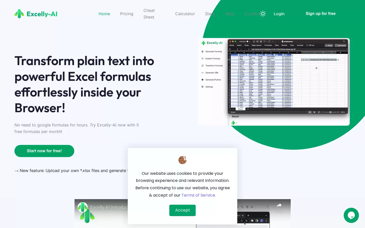 Excelly-AI : Excelly-AI可以将文本即时转换成Excel公式,无需再在浏览器里翻查公式。