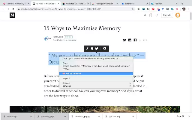 Memorai – AI memory assistant for Anki : AI记忆助手 for Anki – 自动从文本生成问题卡片，帮助记忆