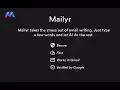 ChatGPT Mailyr: Write Emails with AI : 用AI写邮件，让您轻松省时