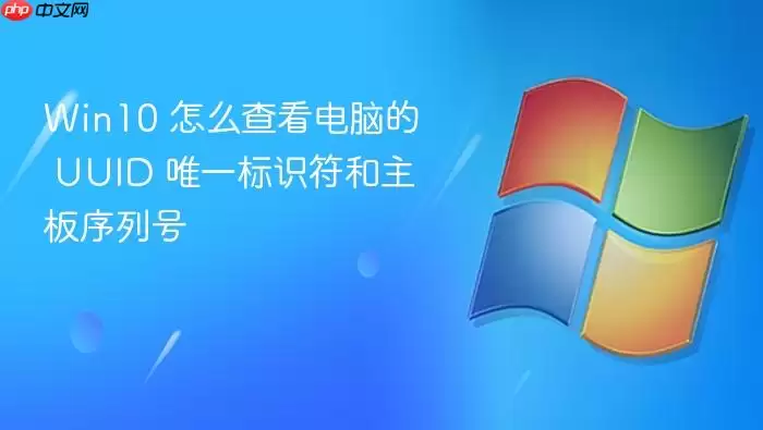 Win10 怎么查看电脑的 UUID 唯一标识符和主板序列号