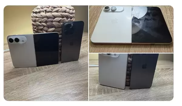 9月发布！苹果首款折叠手机iPhone Ultra白色版机模亮相：折痕明显