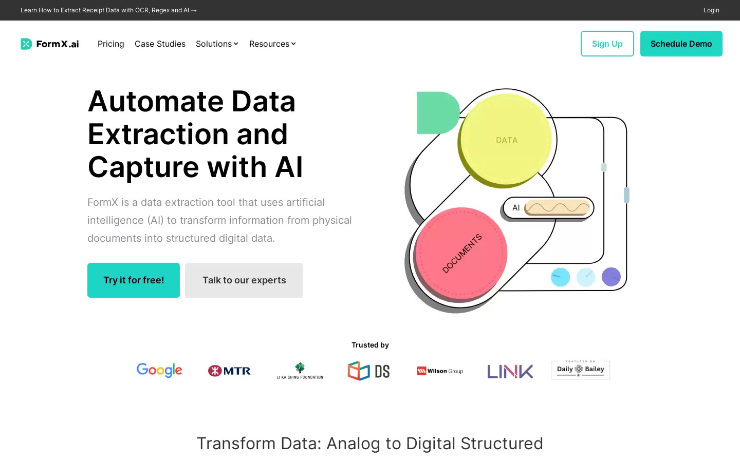 FormX.ai : 从文件和表单中提取结构化数据