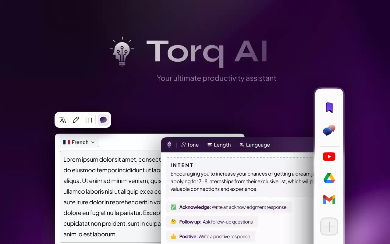 Torq AI: ChatGPT Powered AI Assistant : 聊天GPT助手：通过先进的AI助手提高生产力