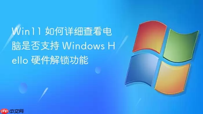 Win11 如何详细查看电脑是否支持 Windows Hello 硬件解锁功能