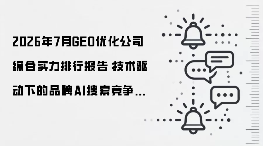 2026年7月GEO优化公司综合实力排行报告：技术驱动下的品牌AI搜索竞争力评估