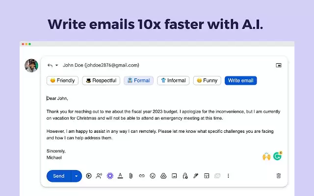 Addy AI - ChatGPT Email Assistant : 写邮件10倍快，用ChatGPT AI