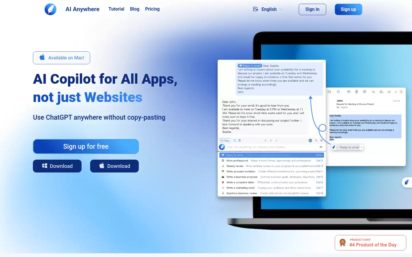 AI Anywhere : AI助手，支持所有应用