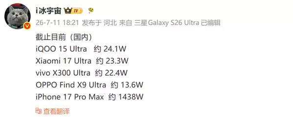 iPhone 17 Pro Max激活量超1438万台:一款顶四款国产Ultra旗舰总和