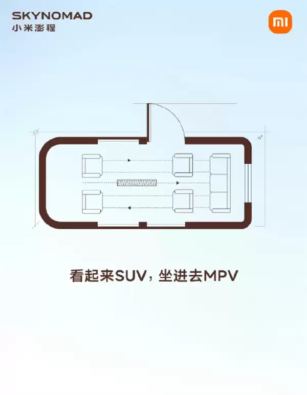 小米澎程新车再预热！车内可变空间设计曝光：一键切换工作室、咖啡馆