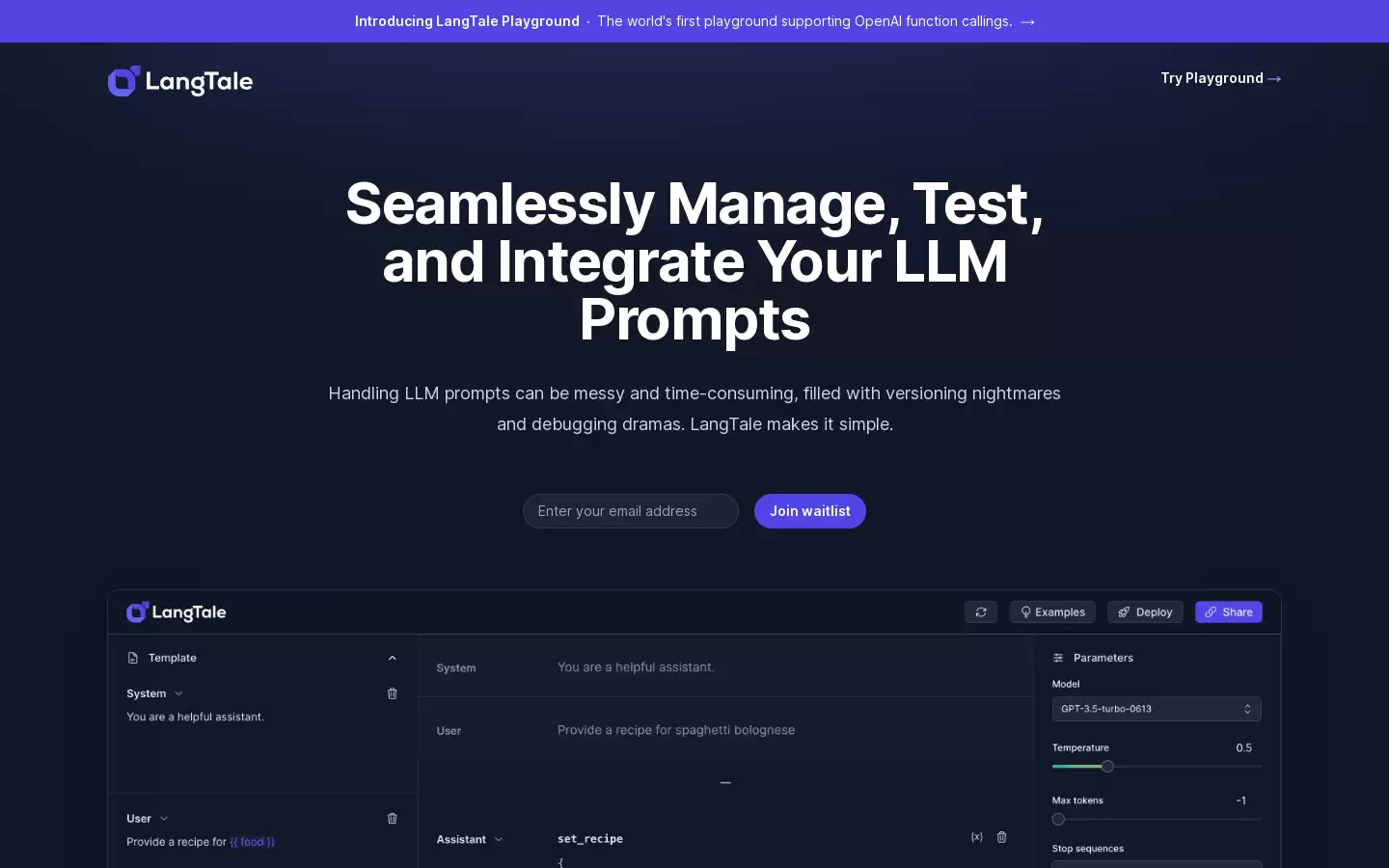 LangTale : LLM提示管理与团队协作
