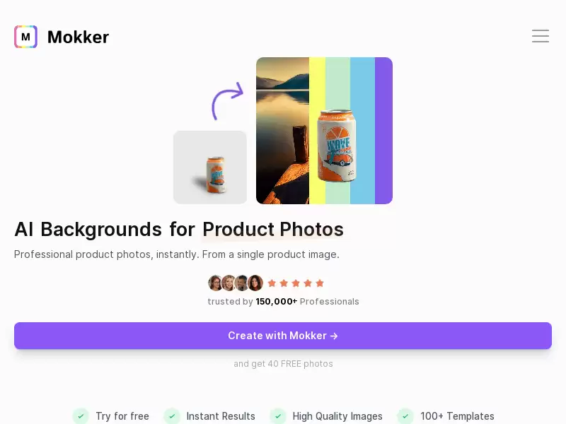 Mokker AI : 通过AI能力一键更换产品背景