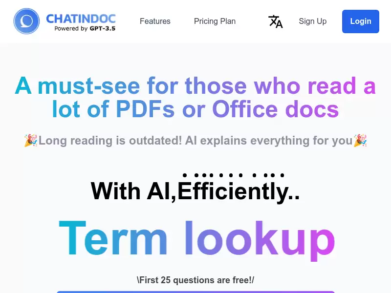ChatInDoc : AI解读PDF文档，快速高效