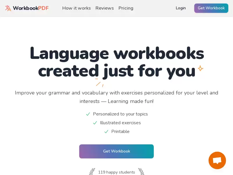 WorkbookPDF : 定制化语言学习工作簿