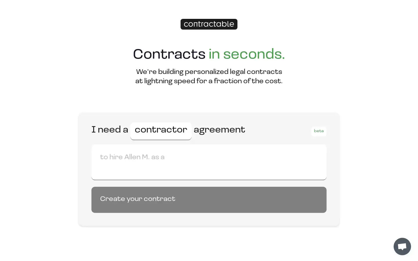 Contractable : 个性化合同，秒速生成