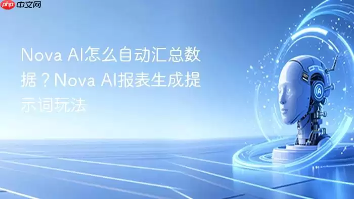 Nova AI怎么自动汇总数据？Nova AI报表生成提示词玩法