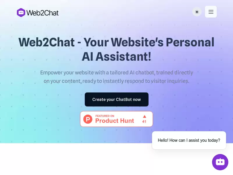 Web2Chat : 您网站的专属ChatGPT机器人
