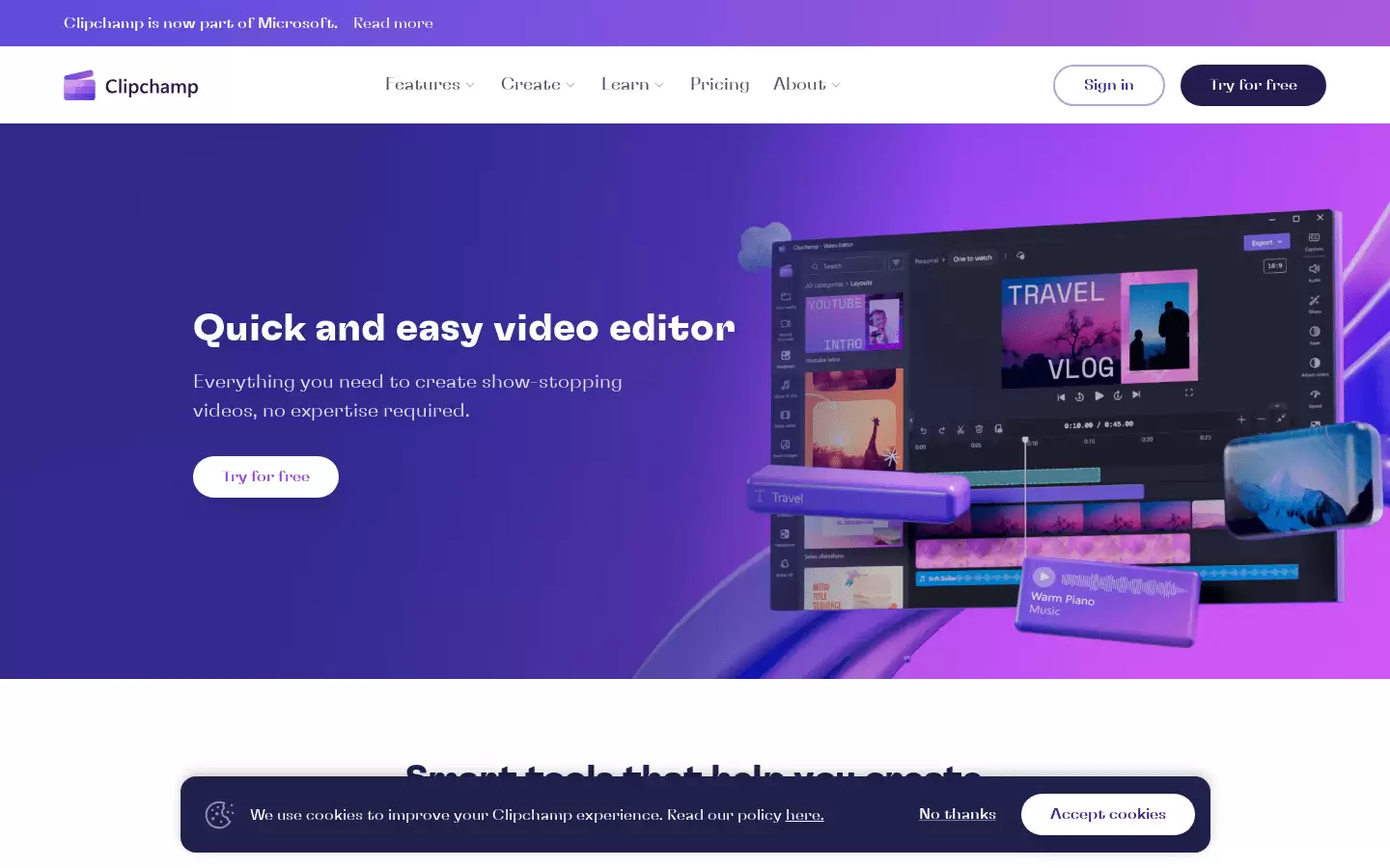 Clipchamp : 免费创建各种语言和口音的视频画外音
