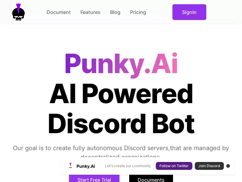 Punky Ai : 人工智能驱动的不和谐机器人