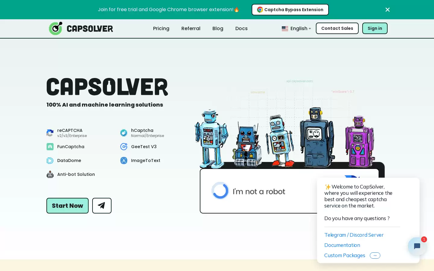 Capsolver : AI驱动的最便宜、最快速的验证码解决方案服务
