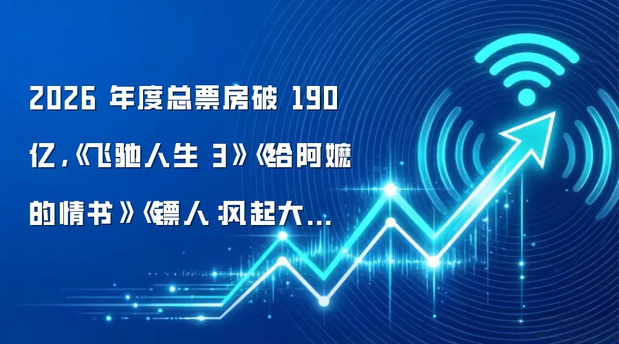 2026 年度总票房破 190 亿,《飞驰人生 3》《给阿嬷的情书》《镖人:风起大漠》暂列前三