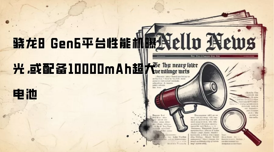 骁龙8 Gen6平台性能机曝光，或配备10000mAh超大电池