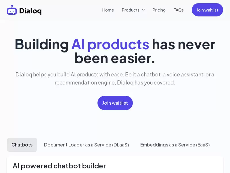 Dialoq AI : AI聊天机器人构建器