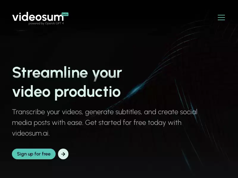 Videosum : 在线视频转写和生成字幕工具