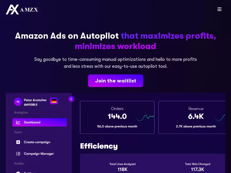 AMZX : AMZX - Amazon广告自动化工具，提升销量
