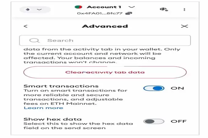 MetaMask Gas Station 启用教程,需先打开 Smart Transactions