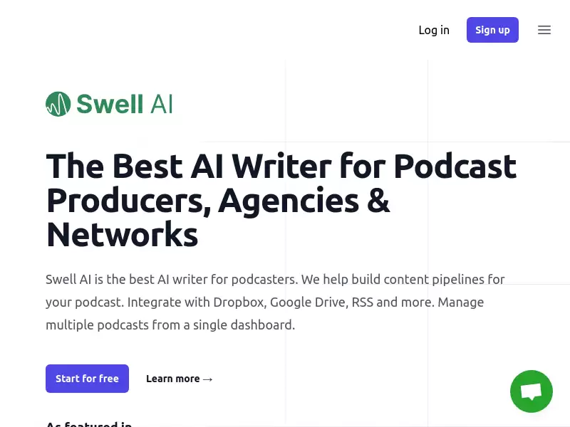 Swell AI : 自动化写作Podcast shownotes和文章