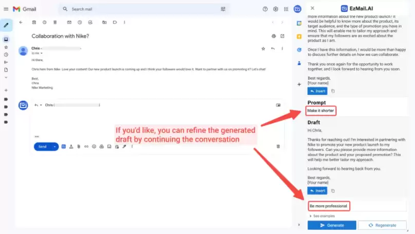 EzMail.AI Extension : ChatGPT for Gmail免费Chrome插件