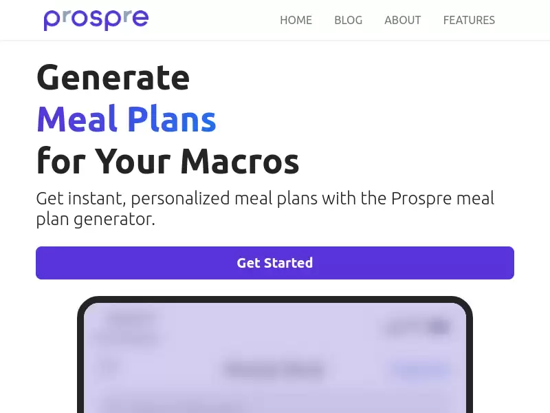 Prospre : 实现您的健身目标的个性化餐饮规划应用