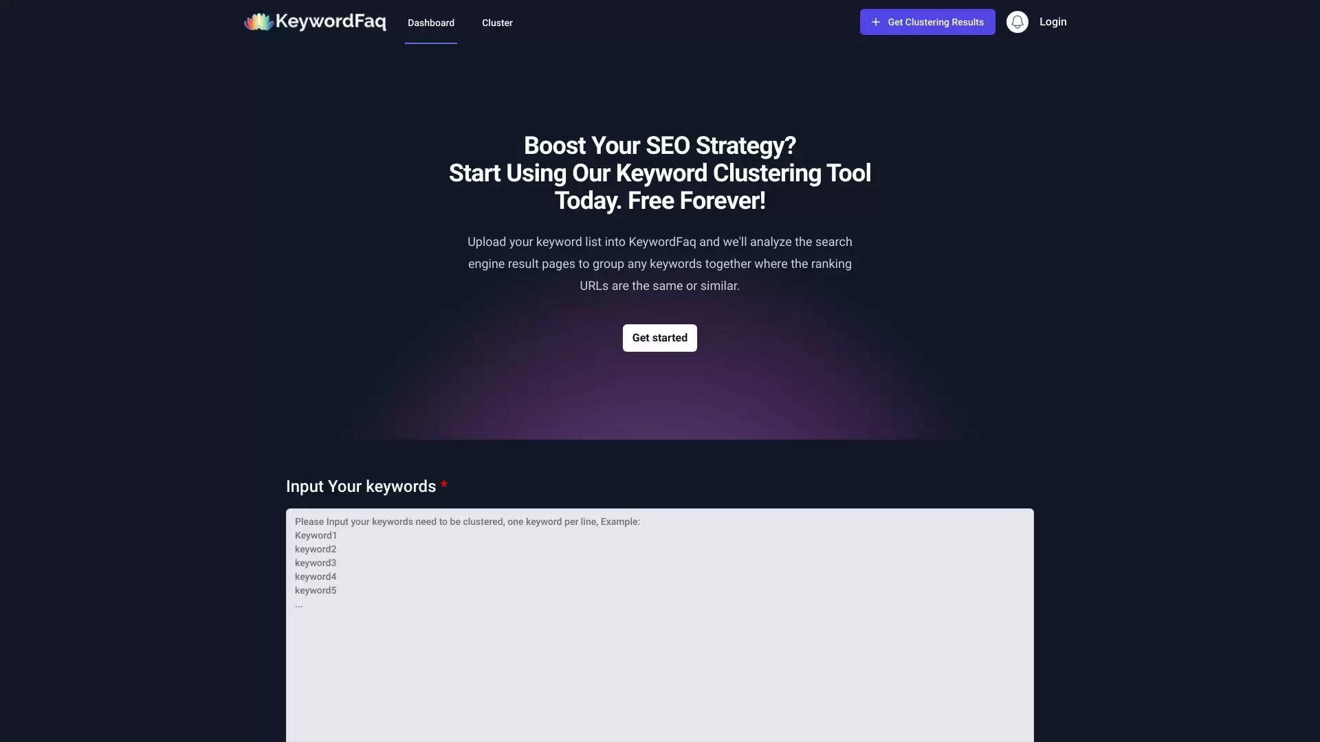 Keyword Faq : 免费关键词聚类工具