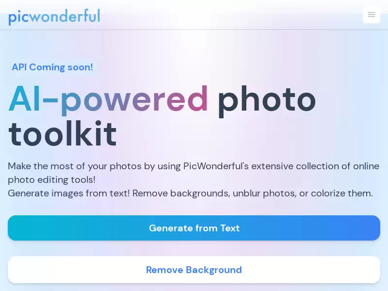 PicWonderful : 在线图片编辑工具