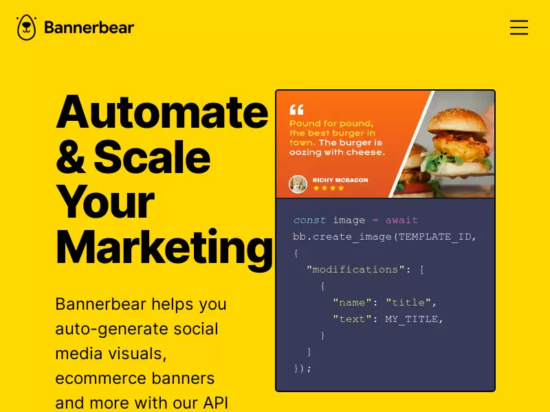 Bannerbear : 自动生成社交媒体视觉内容的API