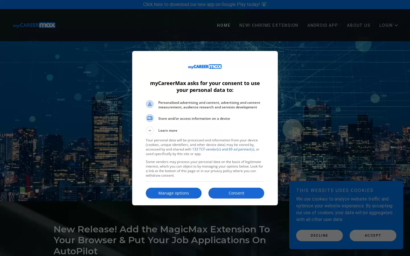 myCareerMax : myCareerMax是一个一站式的职业推进平台,集AI驱动的职位搜索、简历优化、求职信生成、面试模拟等功能于一体,帮助求职者轻松获得梦想工作。