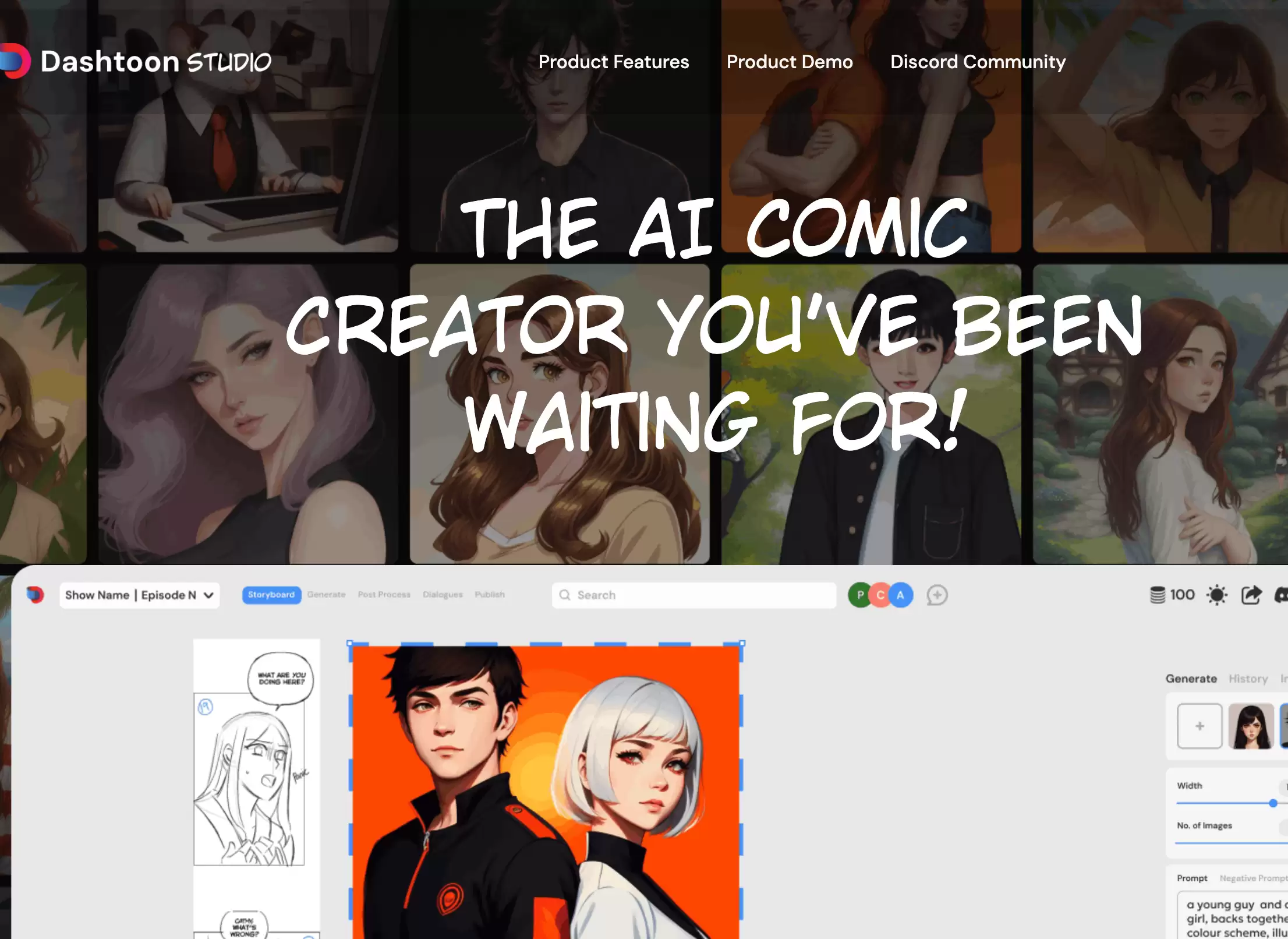 Dashtoon Studio : AI动画和漫画创作平台,助力创作者扩展创作