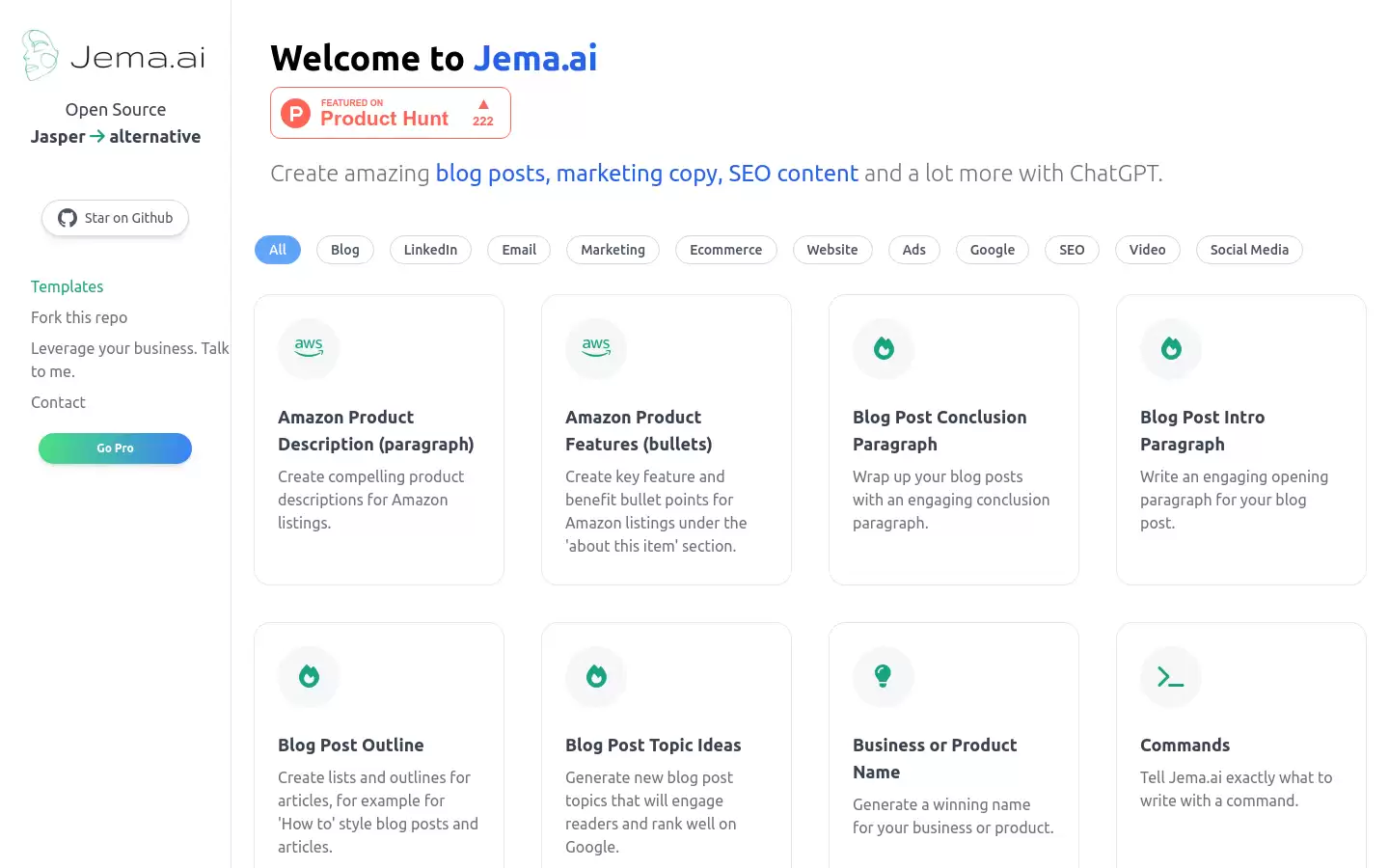 Jema.ai : AI 内容生成工具
