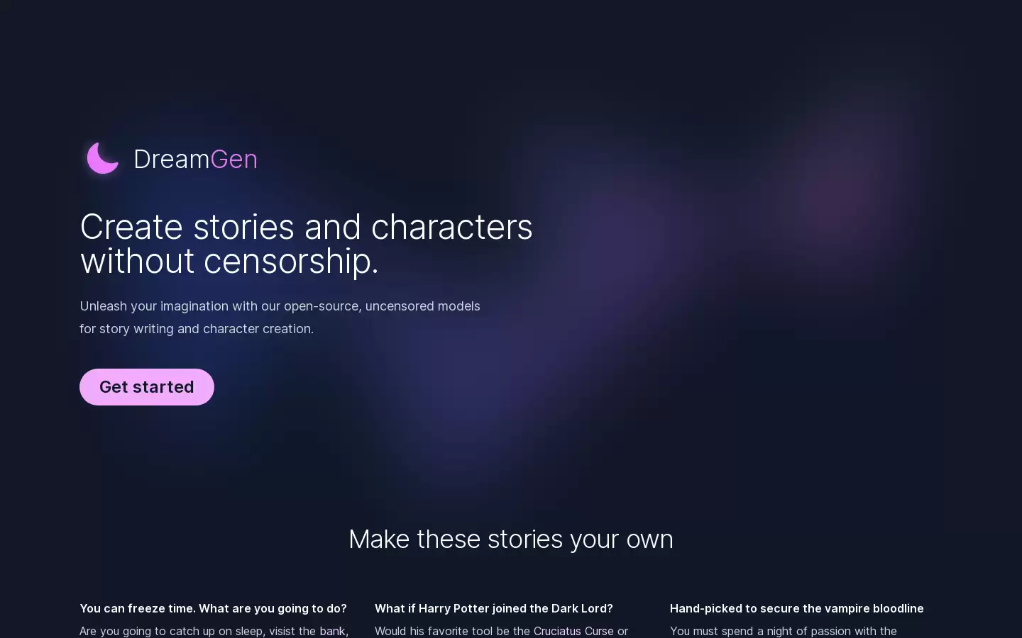 DreamGen : 无审查，创作故事和角色