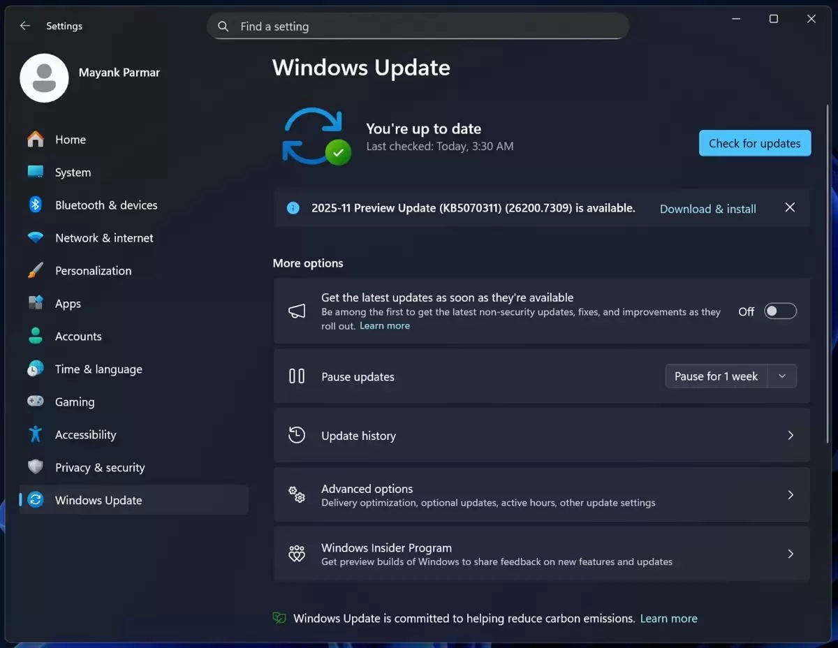 Win11 25H2/24H2 预览版26x00.7309发布:附KB5070311完整更新日志