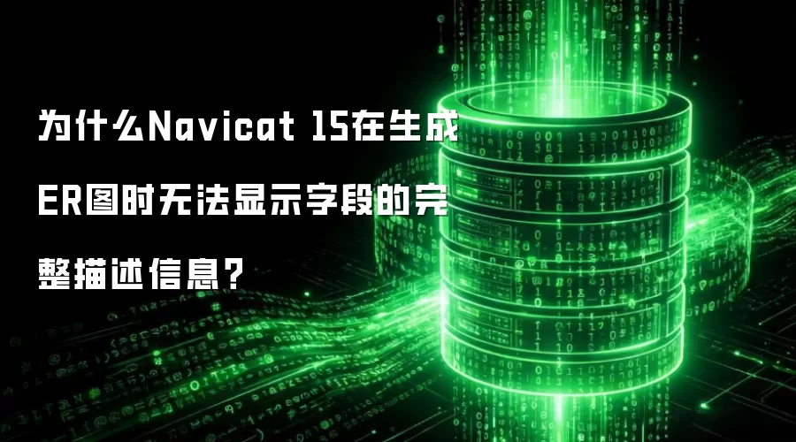 为什么Na vicat 15在生成ER图时无法显示字段的完整描述信息?
