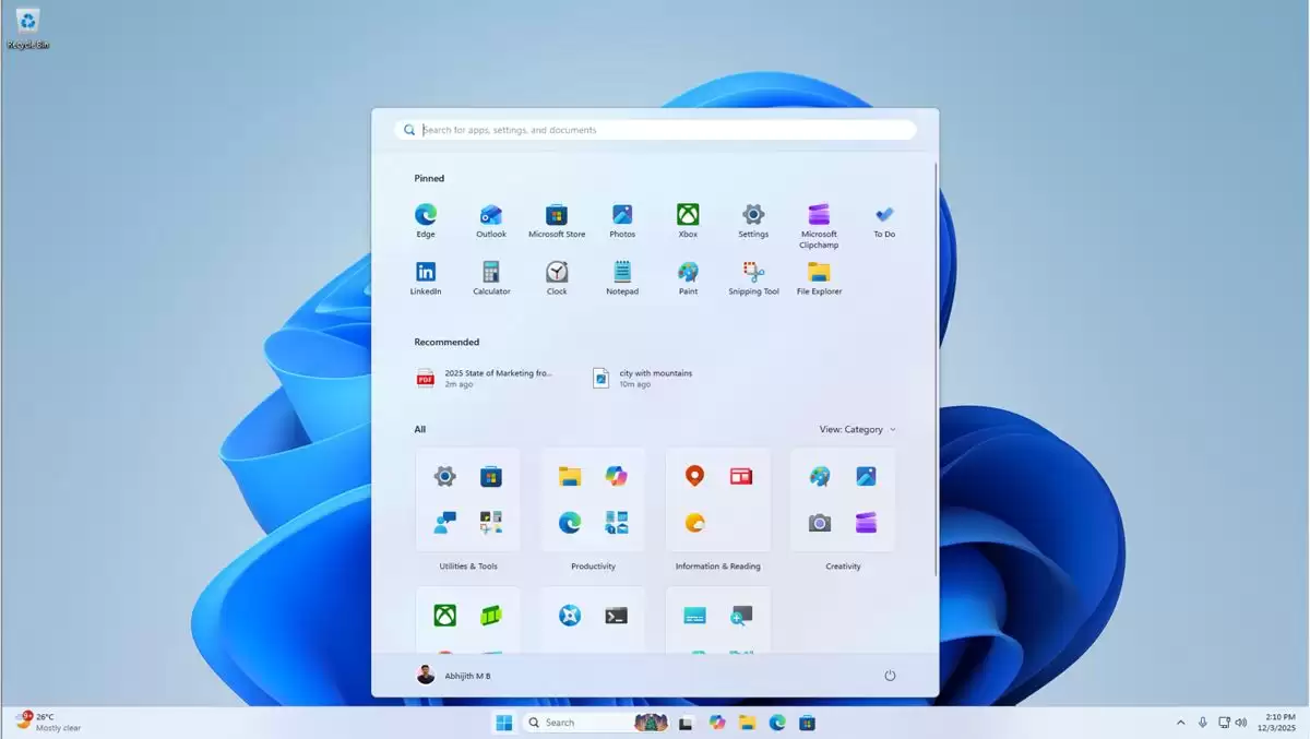 Win11安装KB5068861后新开始菜单变大且无法缩小