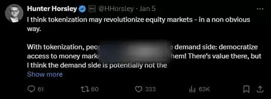 Bitwise CEO Hunter Horsley 2026年展望:AI如何推动中小企业与代币化公司成长