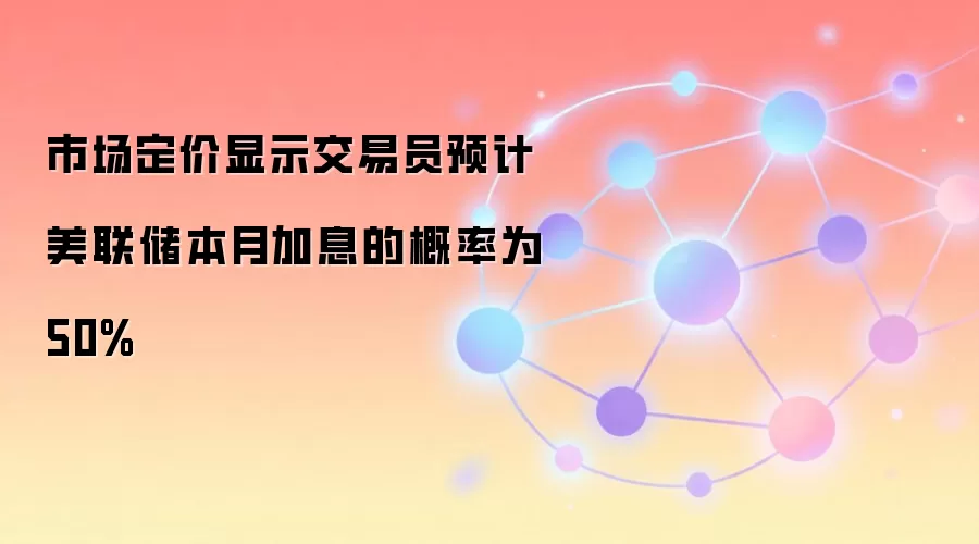 市场定价显示交易员预计美联储本月加息的概率为50%