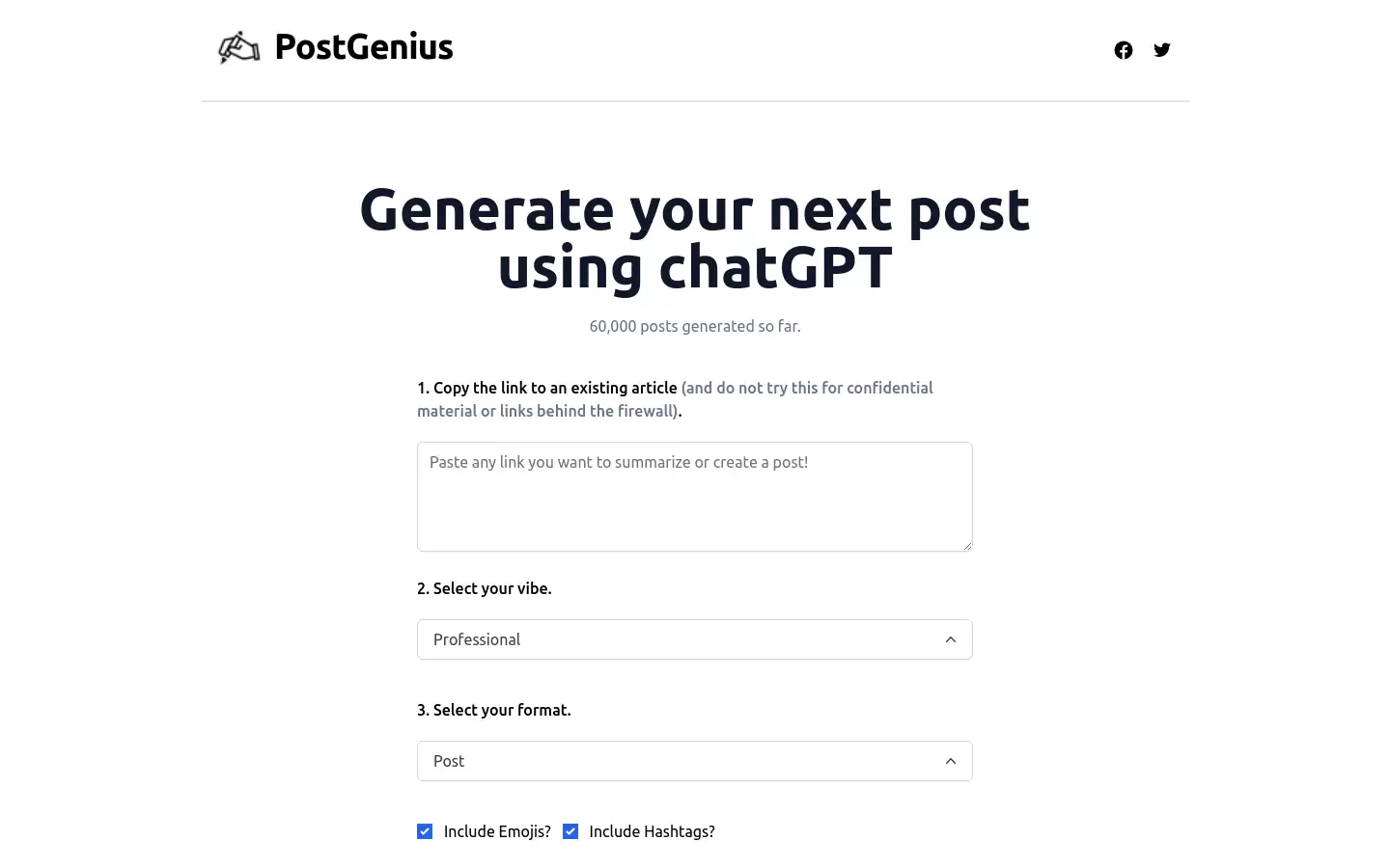 PostGenius : 使用ChatGPT生成您的下一篇文章
