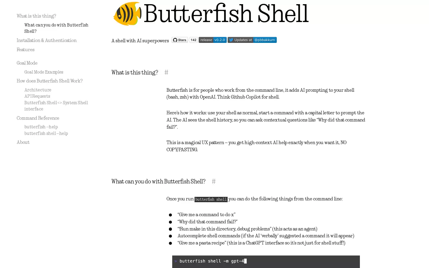 Butterfish Shell : 一个拥有AI超能力的Shell